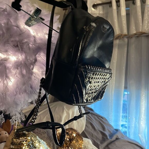 Victorias secret/vs bling aztec pyramid stud sequin detail Mini backpack bag main image 6